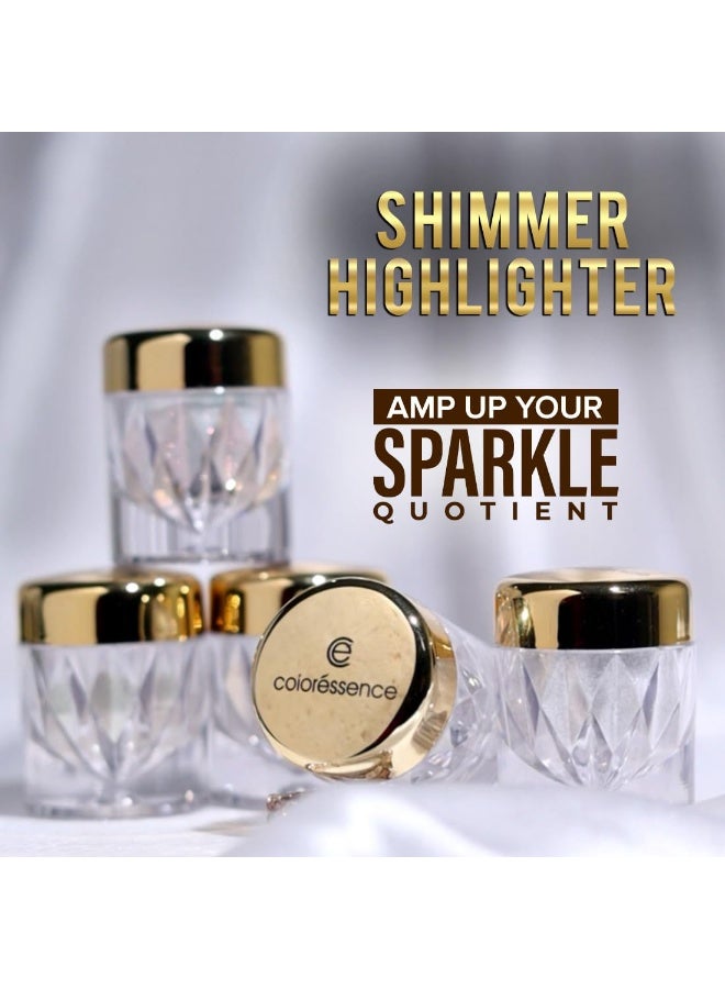 Coloressence Glow Dust Shimmer Highlighter from Gold Collection | Ultra Fine Eye Shimmers | Perfect for Eyes, Lips, Face & Body | No Sticking Glue Needed|Golden-1gm - Image 2